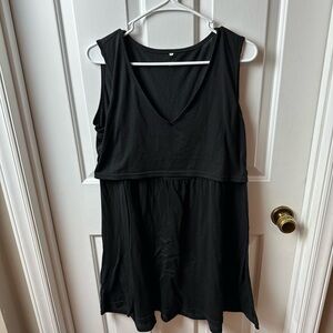 Elegant Black Nursing  Midi Dress Size XL